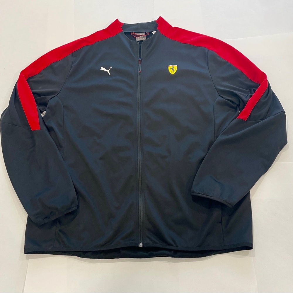 PUMA Scuderia Ferrari T7 Black Red Full Zip Pockets Racing Track Jacket (XL) - Picture 3 of 13